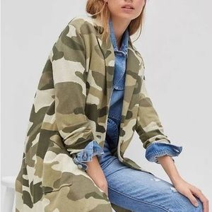 Anthropologie Green S Maeve Camo Kieran Sweater Coat Cardigan